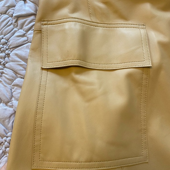 NWT Vince Belted Lambskin Leather A Line Skirt. Camel Size 0 - Picture 13 of 14